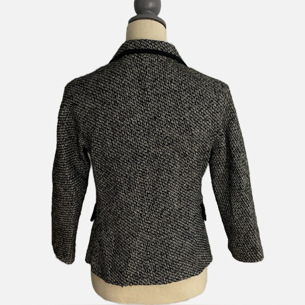 Lafayette 148 New York Zip Jacket Women 8P Black Wool Cashmere‎ Tweed Petite - Picture 3 of 9